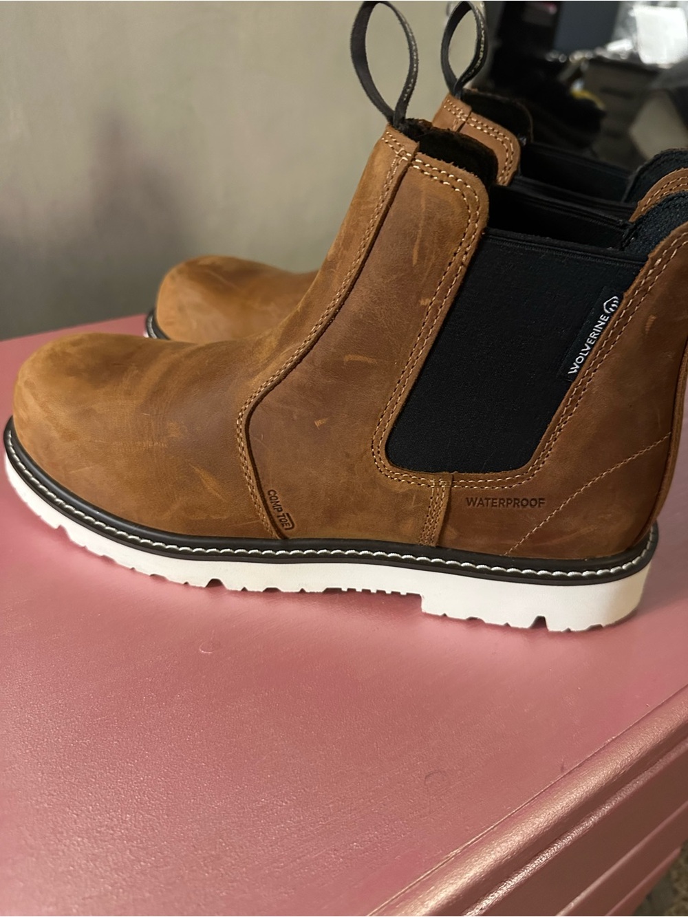 Wolverine Women’s Chelsea Ankle Boots in Tan - Stylish Everyday Slip-On size 11